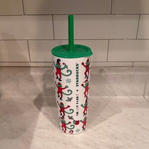 Starbucks rare Roller Rabbit Tumbler with Green Lid and Straw